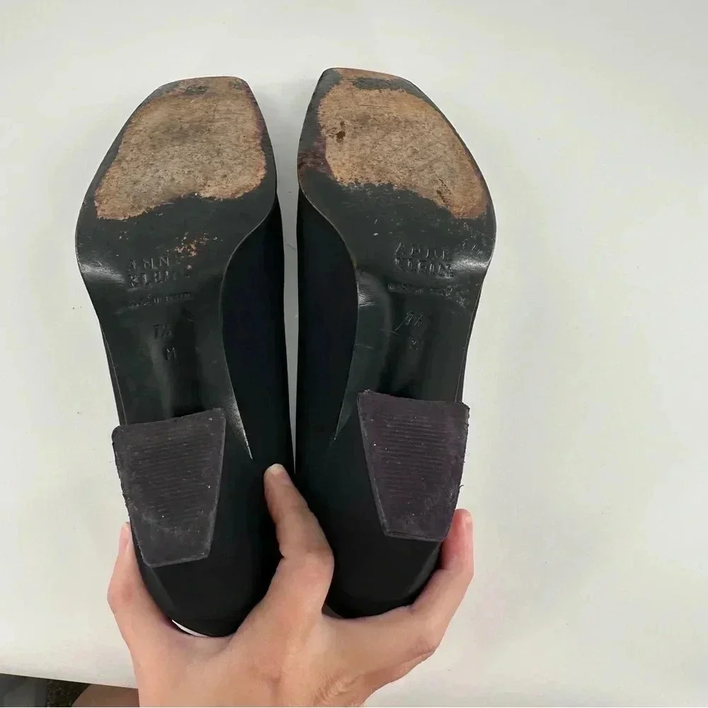 Anne Klein womens heels size 7.5 black square toe old money career vintage 90s